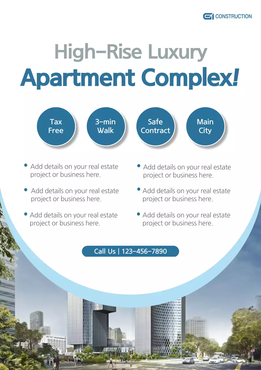 Blue Modern Apartment Promotion Poster