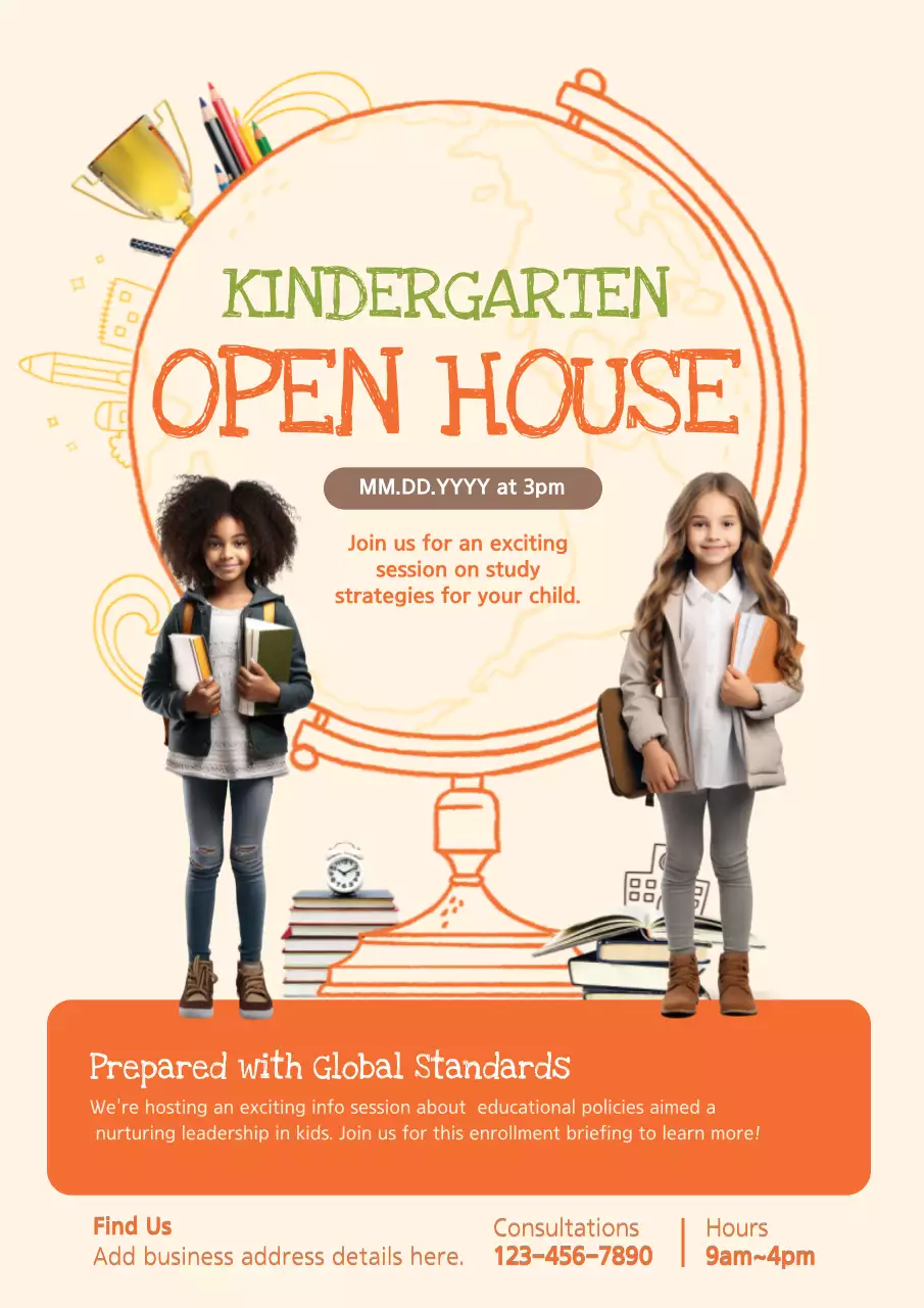 Beige Simple Kindergarten Event Poster