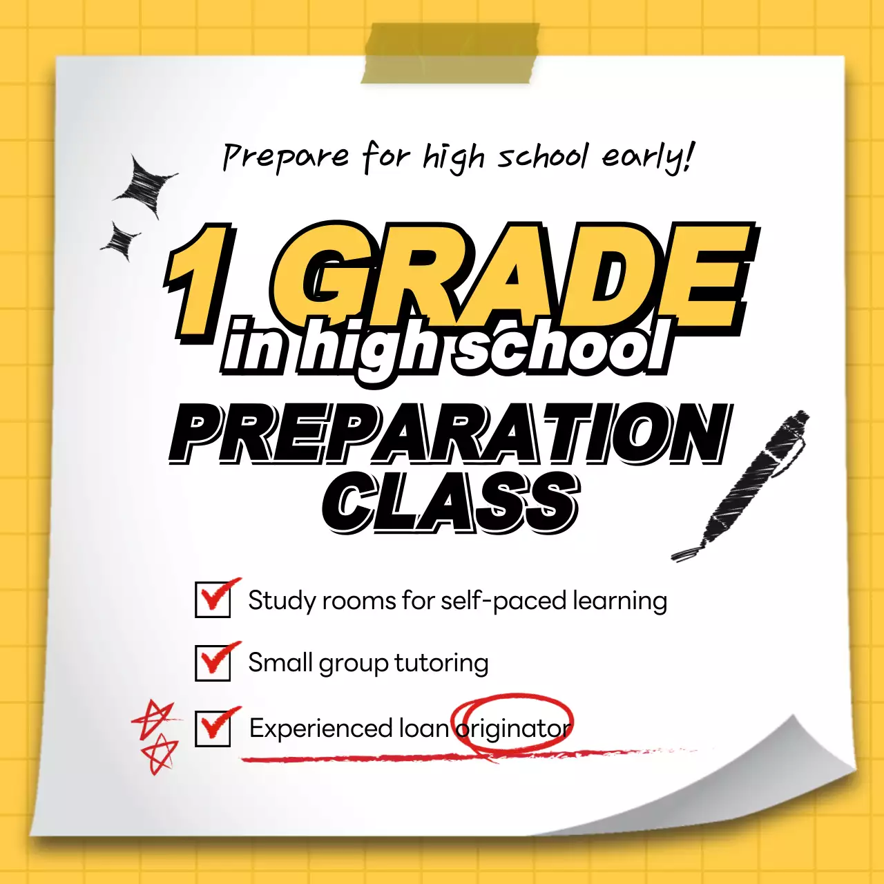 Yellow Bold Education Announcement Social Media Post