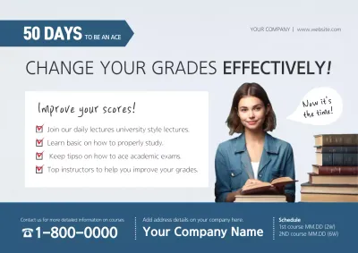 Blue Modern Education Promotion Poster