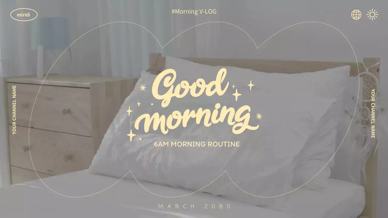 상아색과 흰색의 깨끗한 아침모닝 루틴