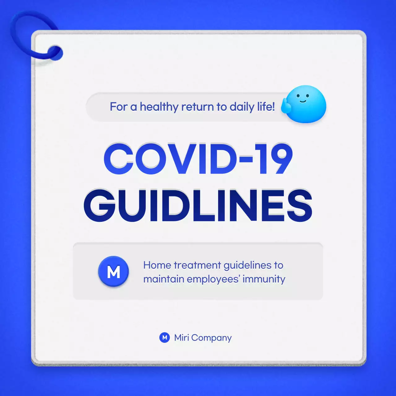 Blue Modern Covid-19 Guideline Instagram Carousel
