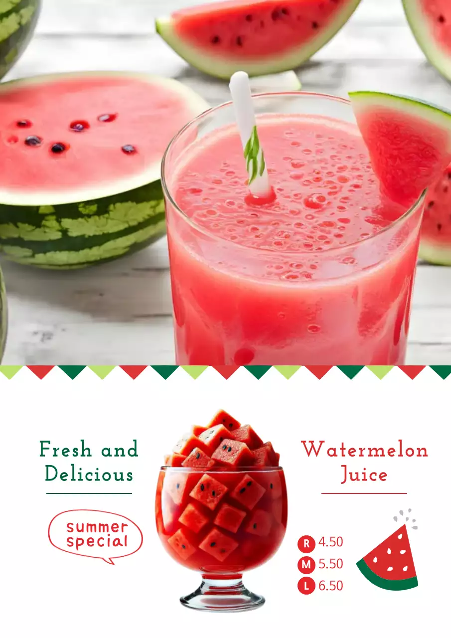 Red Trendy Watermelon Promotion Poster