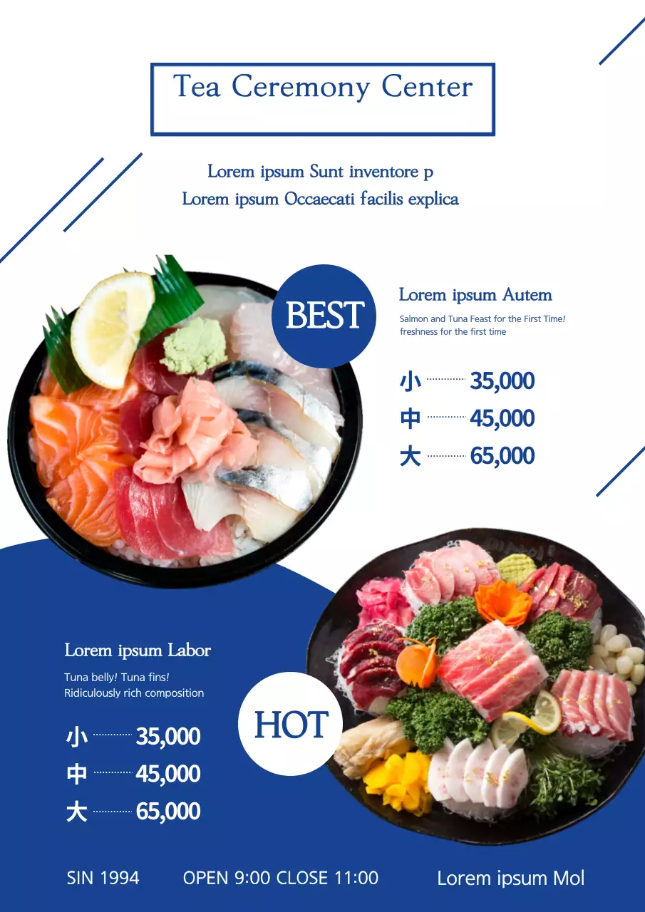 Poster Promosi Sashimi Modern Biru