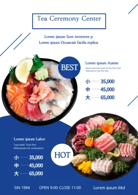 Poster Promosi Sashimi Modern Biru