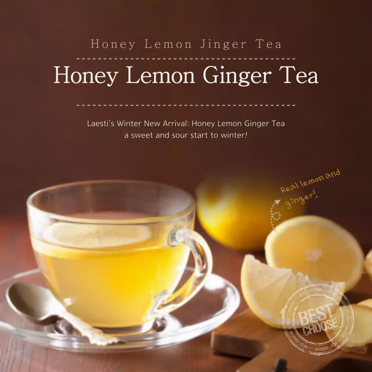 Brown Minimal Tea Promotion Banner