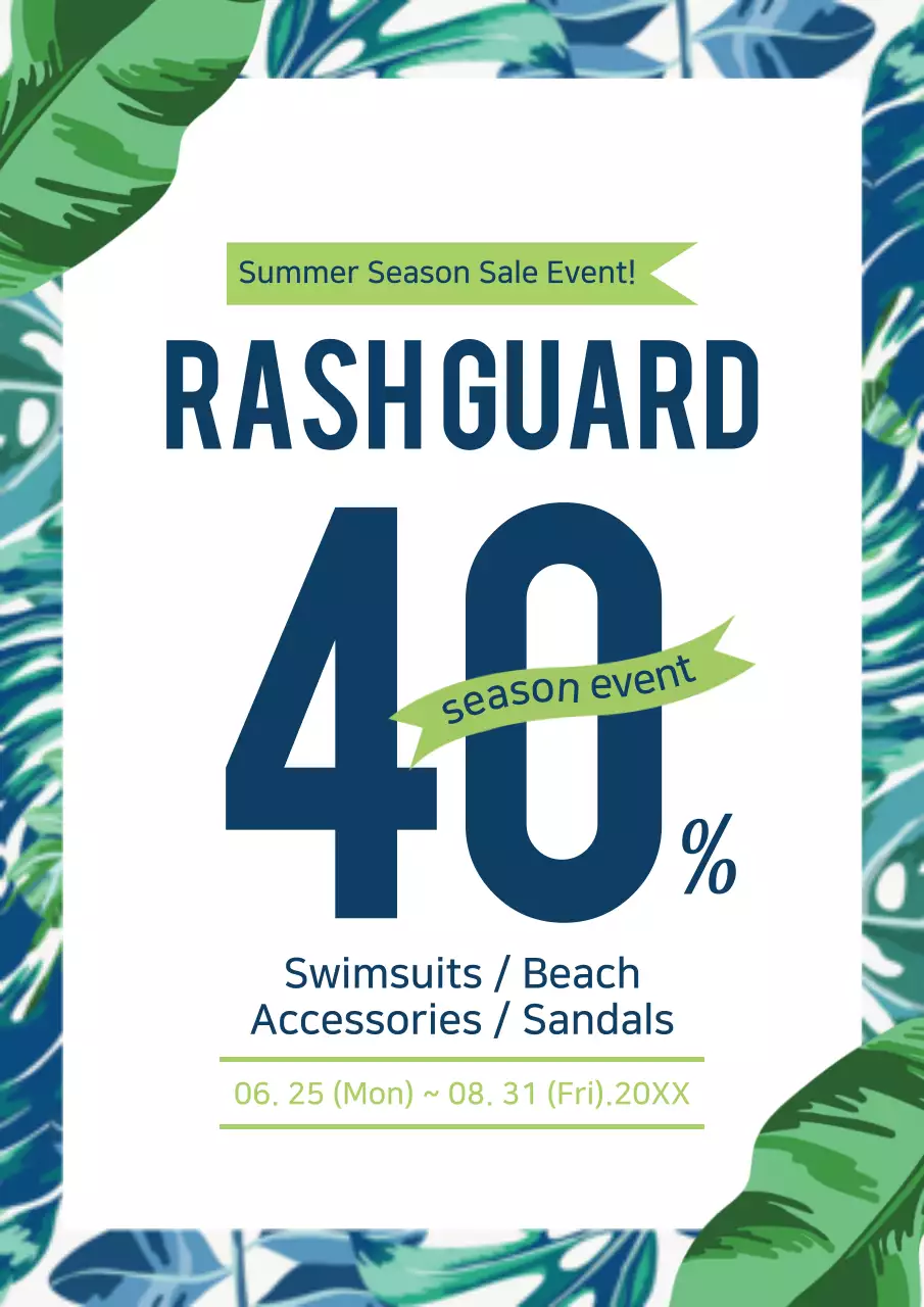 Green Tropical Summer Promotion Poster