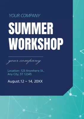 Blue Modern Workshop Announcement Poster