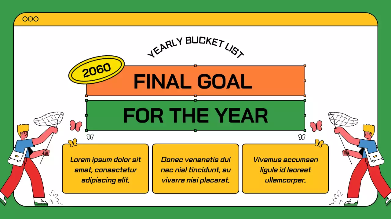 초록색과 노란색의 다채로운 웹브라우저 컨셉의 버킷리스트