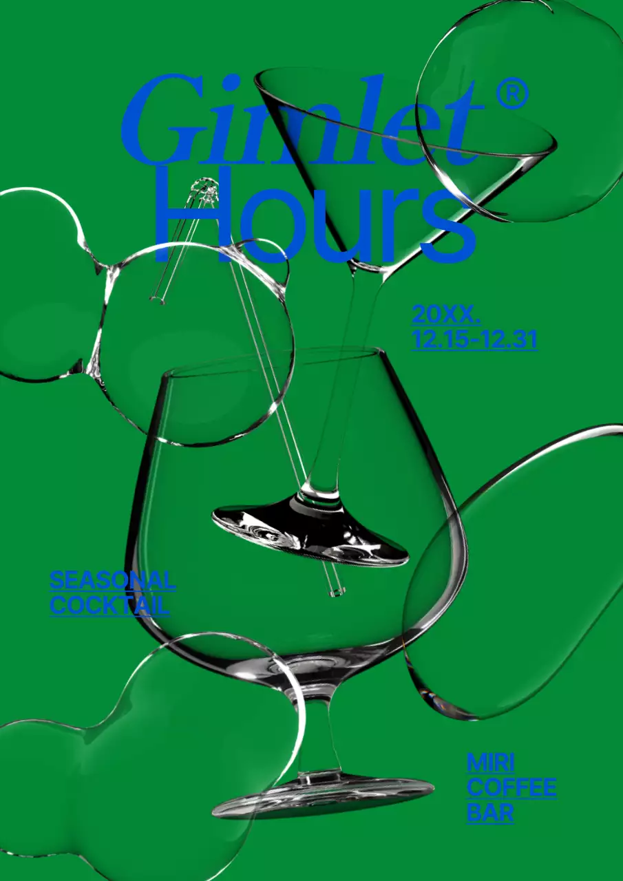 Green Modern Cocktail Promotion Poster