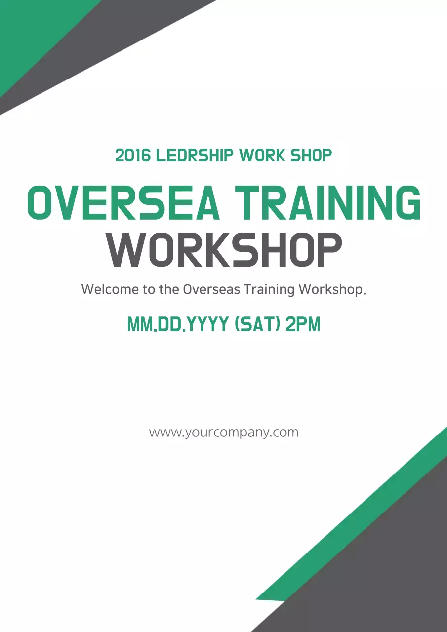 Green Modern Training Announcement Poster