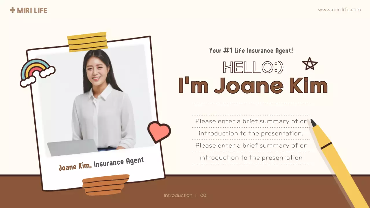 yellow cute child insurance proposal