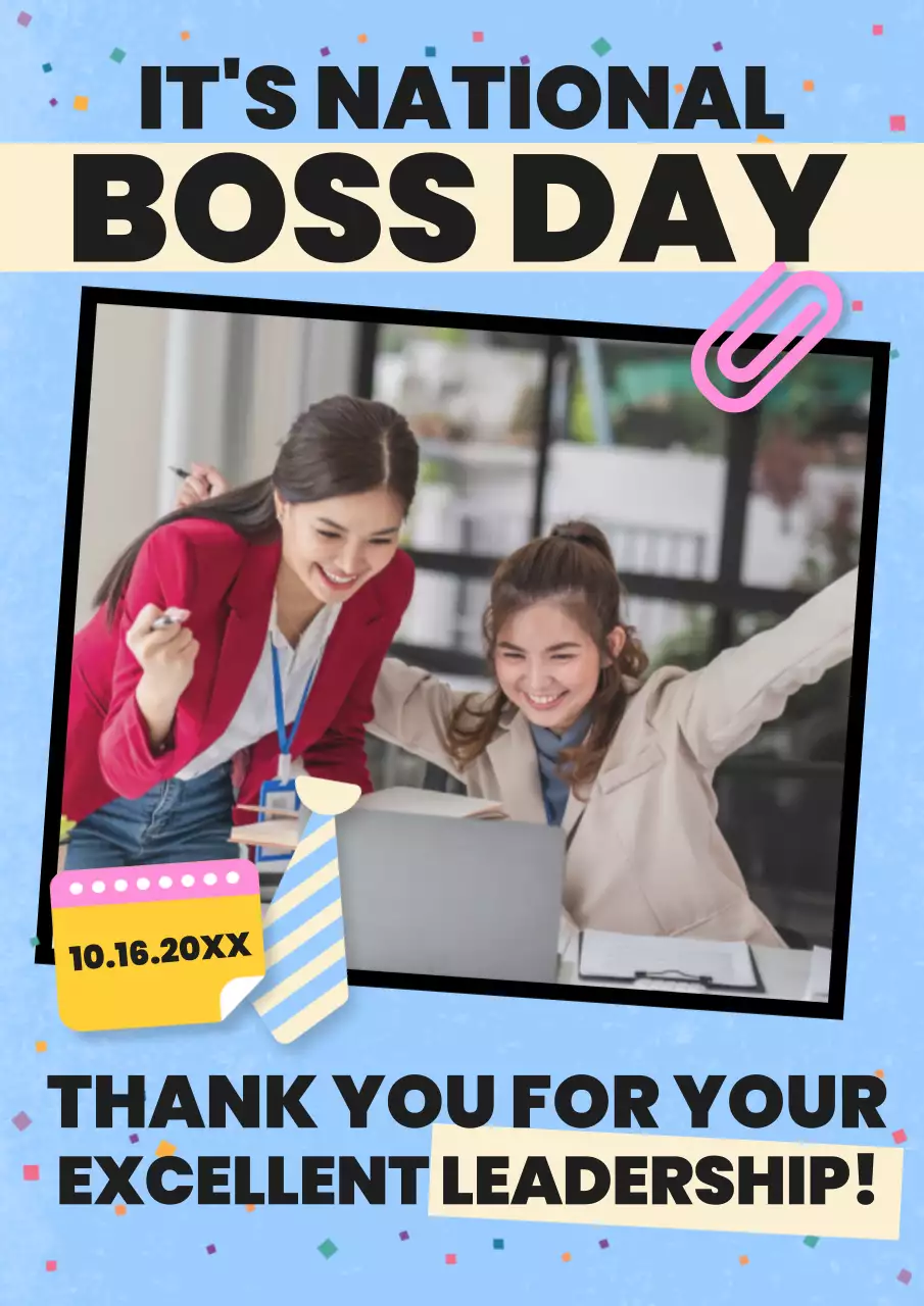 Blue Trendy Leadership Announcement Poster