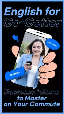 Promote English idioms with black and blue text highlighting