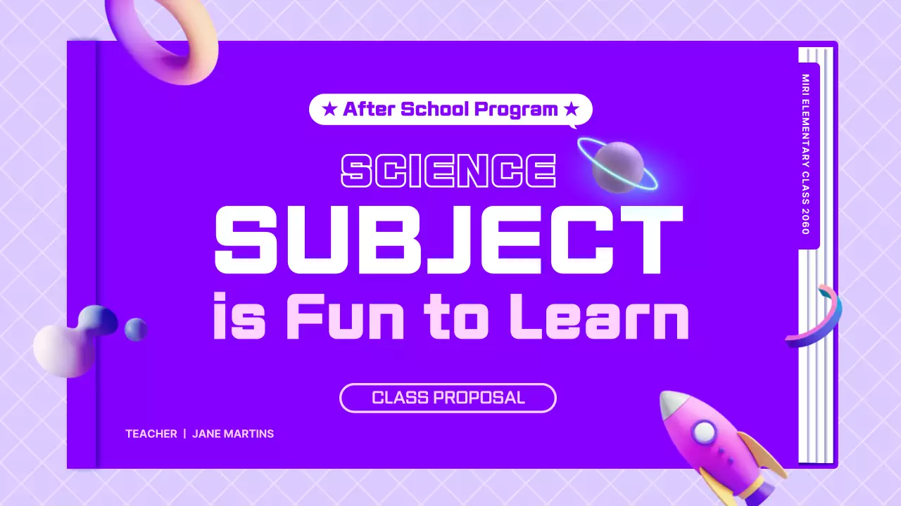 Science lesson proposal using purple pages