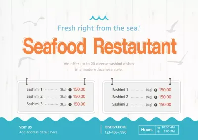 Orange Modern Seafood Promotion Poster