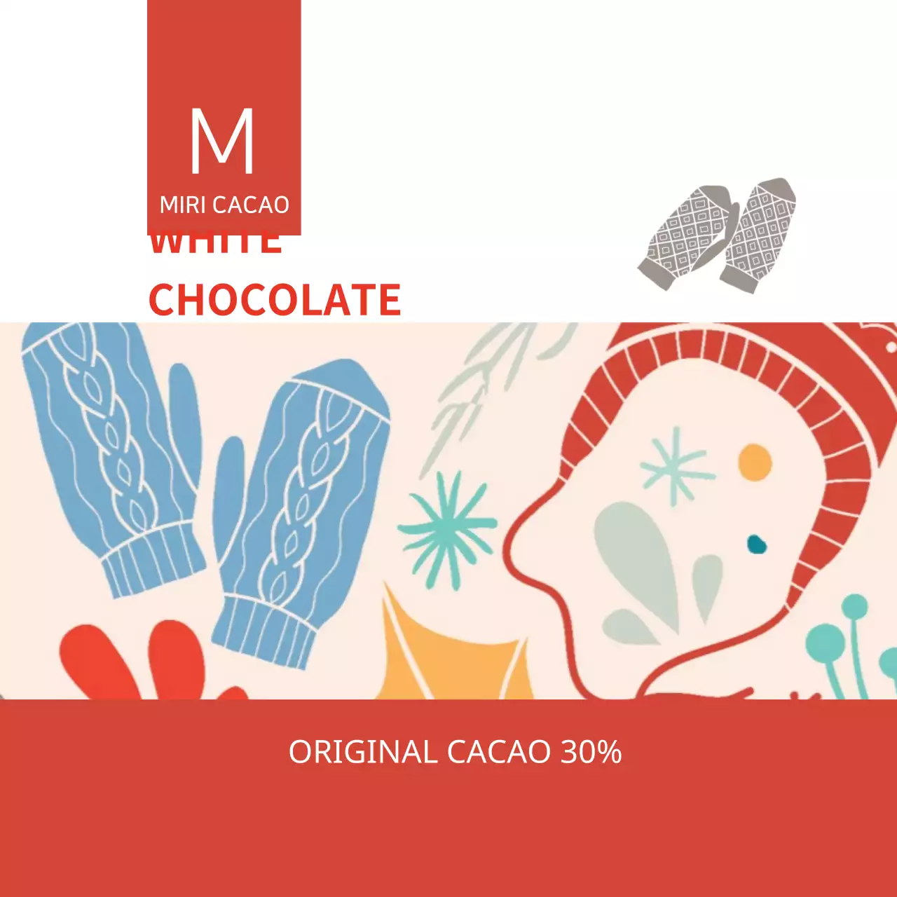 Label Teh Cokelat Panas Bergambar Merah Biru