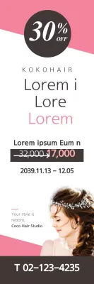 Banner de promoção de cabelo moderno rosa