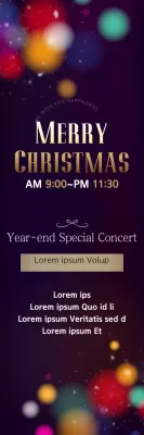 Banner de evento de Natal elegante roxo