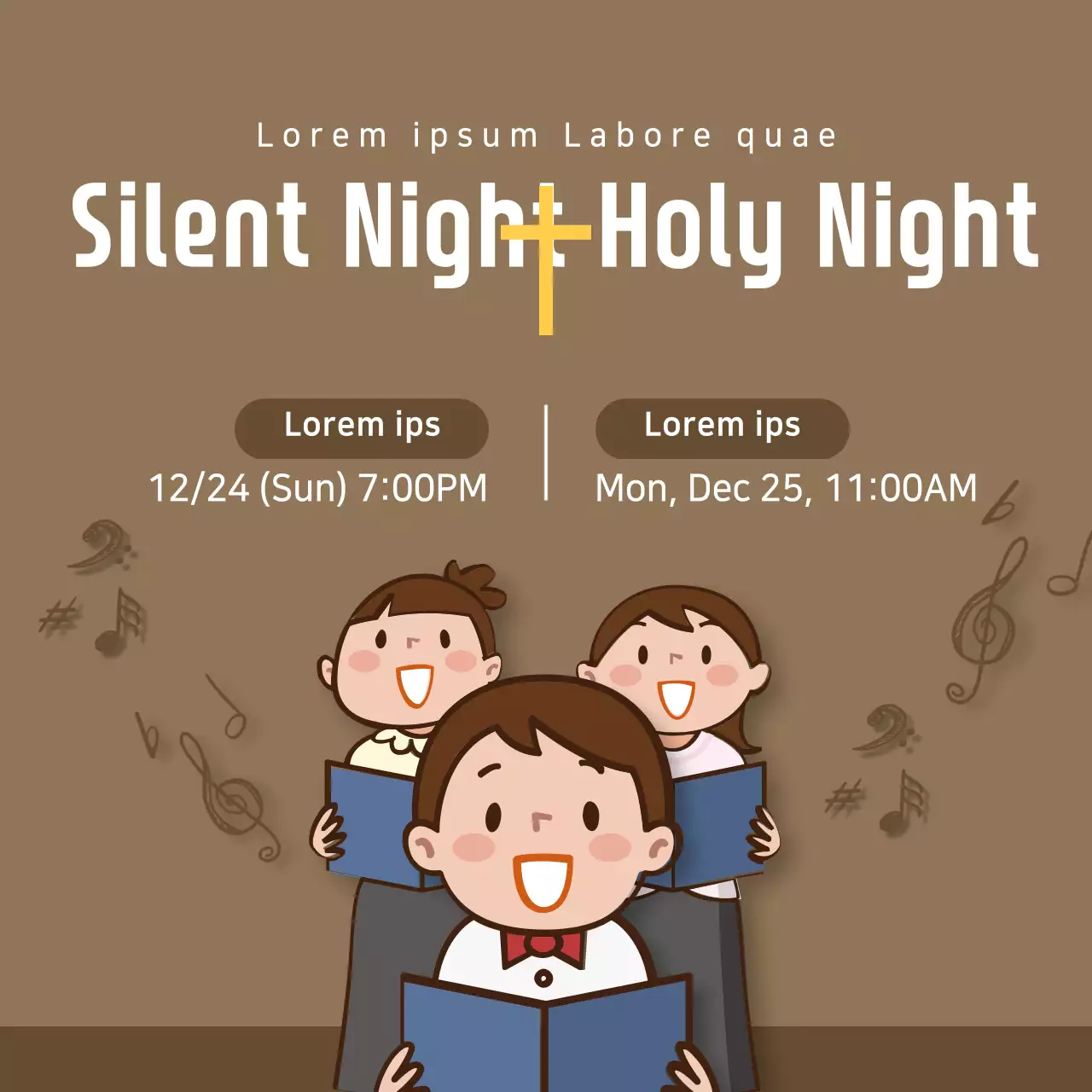 Brown Simple Christmas Event Announcement Banner