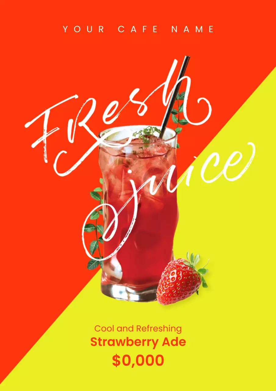 Red Trendy Juice Promotion Poster