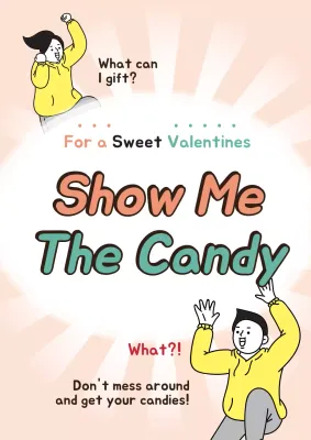 Pink Playful Candy Promotion Poster