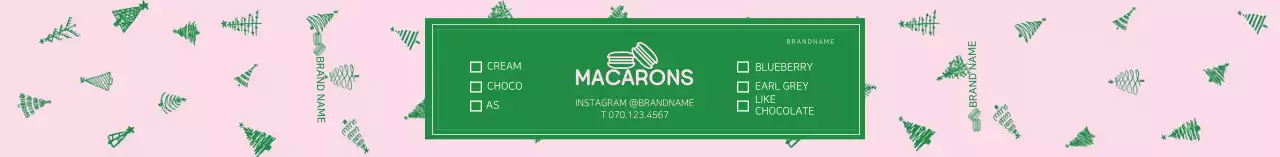 Daftar Periksa Kafe Pola Pohon Hijau Merah Muda