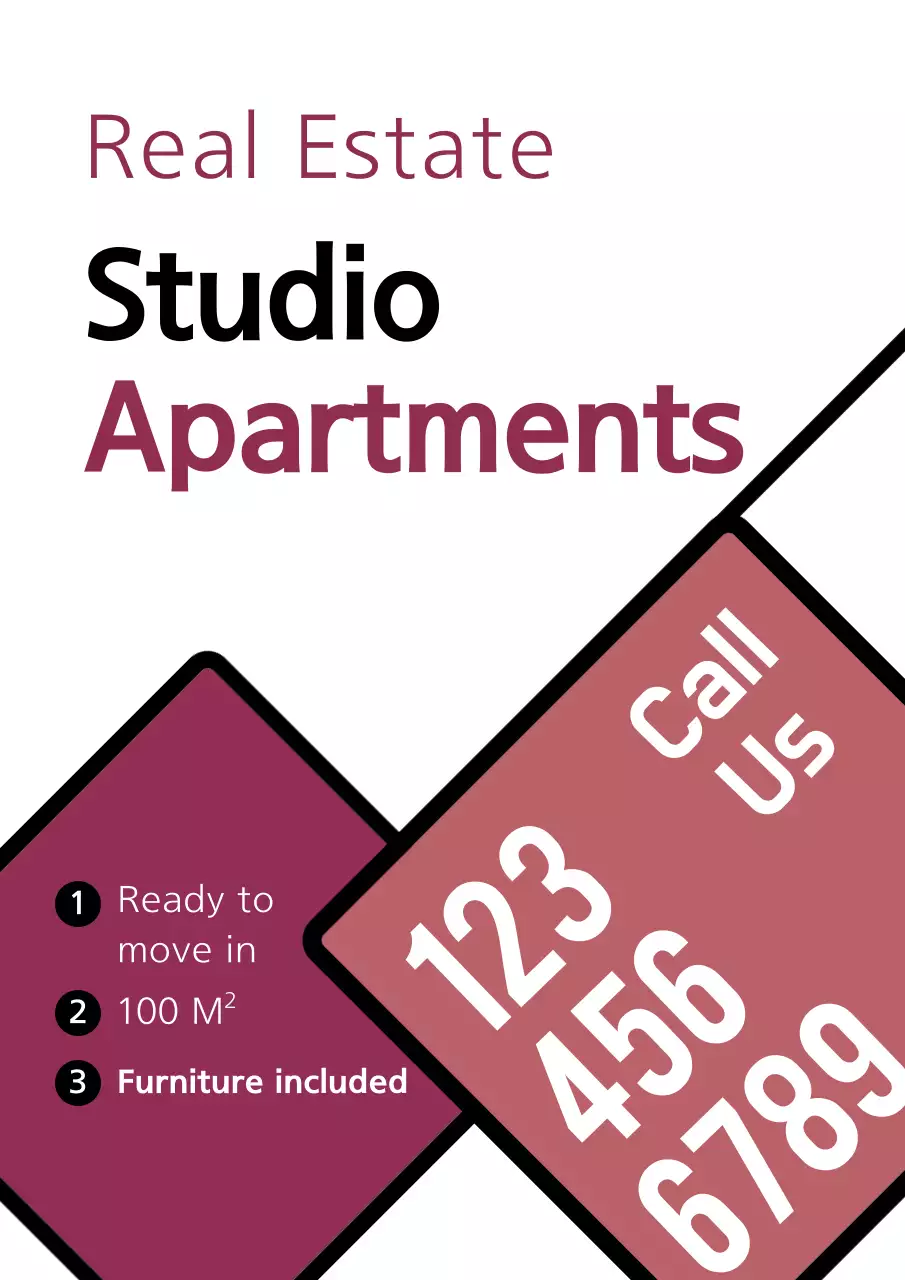 Maroon Modern Real Estate Promotion Poster