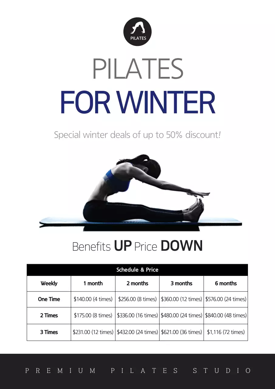 Black Modern Pilates Promotion Poster