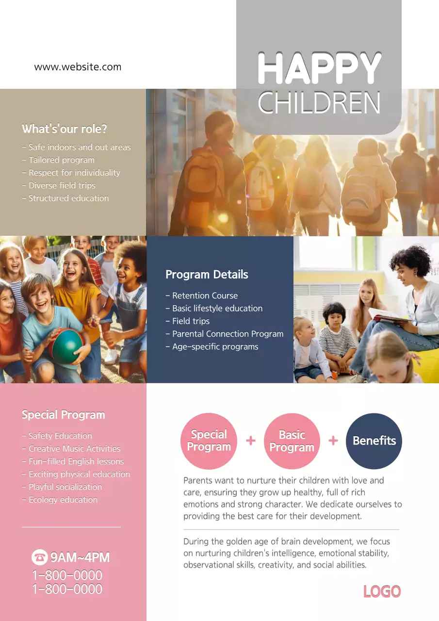 Grey Modern Children Advertisement Poster