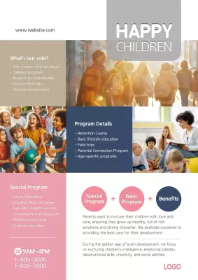 Grey Modern Children Advertisement Poster