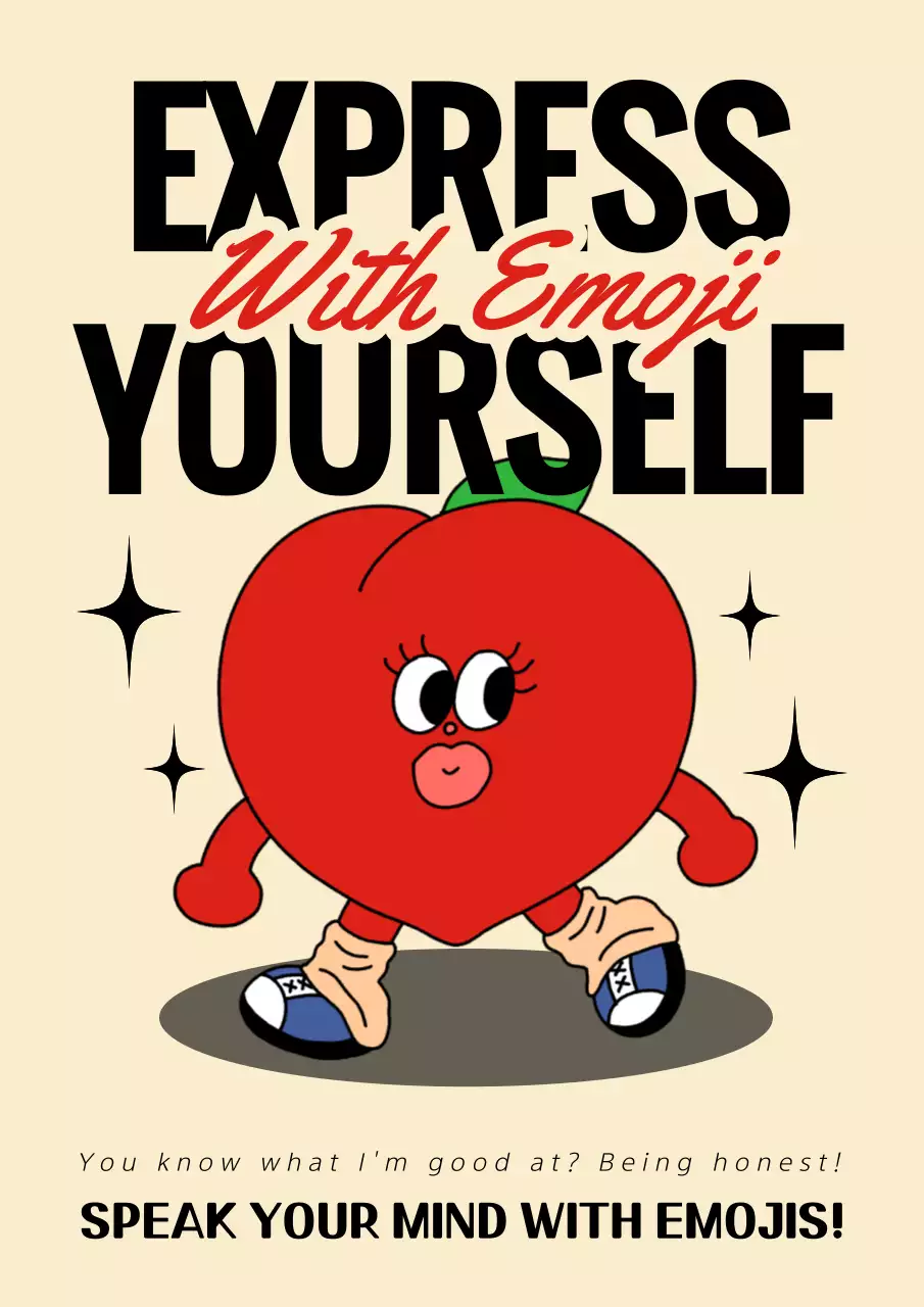 Red Retro Emoji Promotion Poster