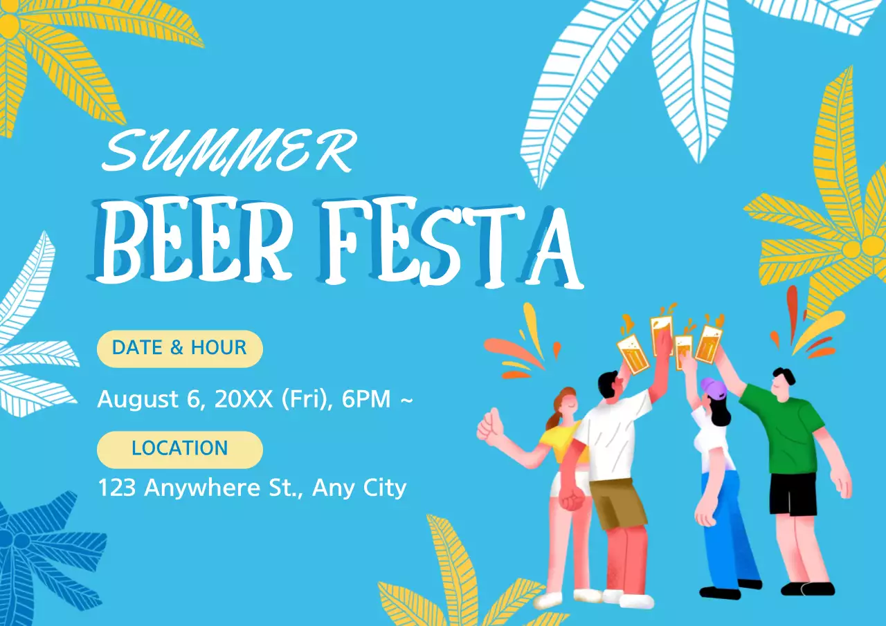 Poster Acara Bir Trendy Biru