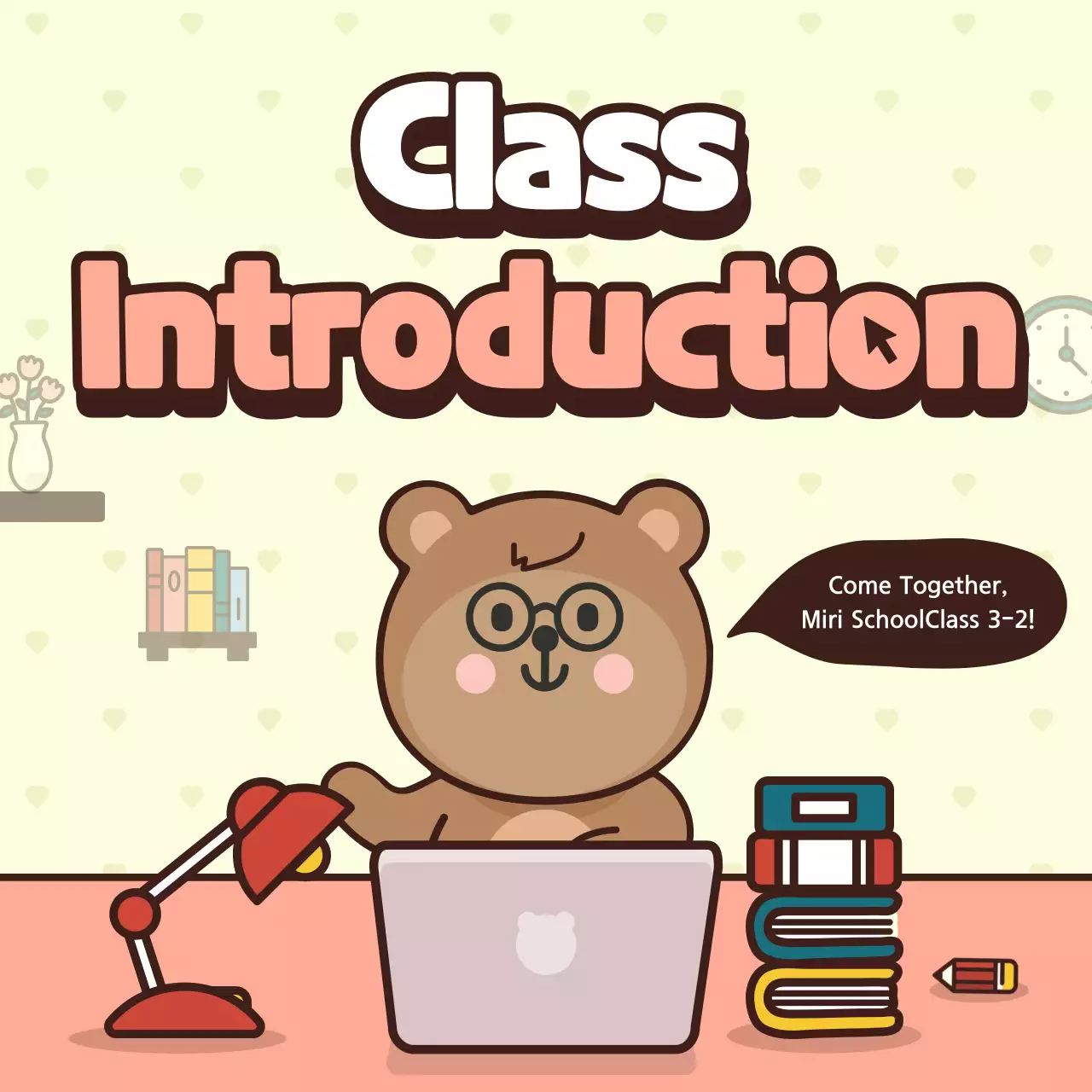 Introduce a class with a pink and yellow cute character concept