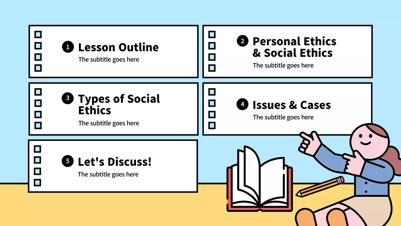 Bright and cute illustrations of life and ethics