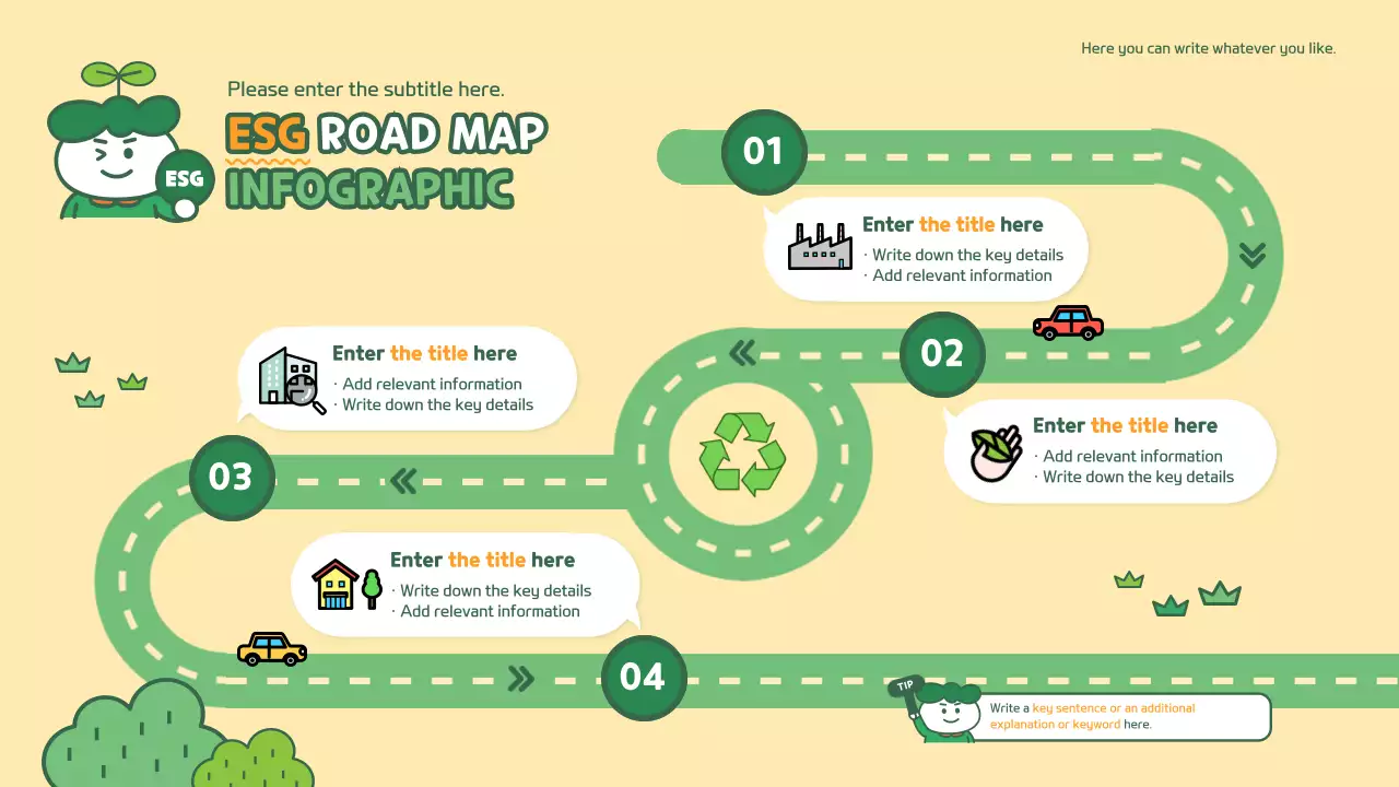 ESG Management Infographic with Green Roadmap