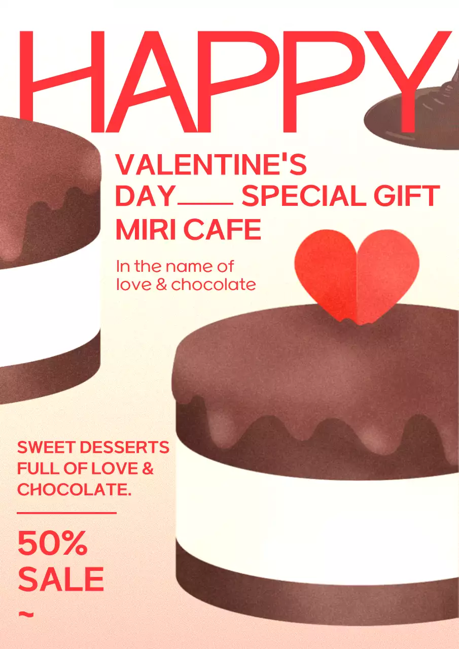 Valentine's Day sale with a red and chocolate theme