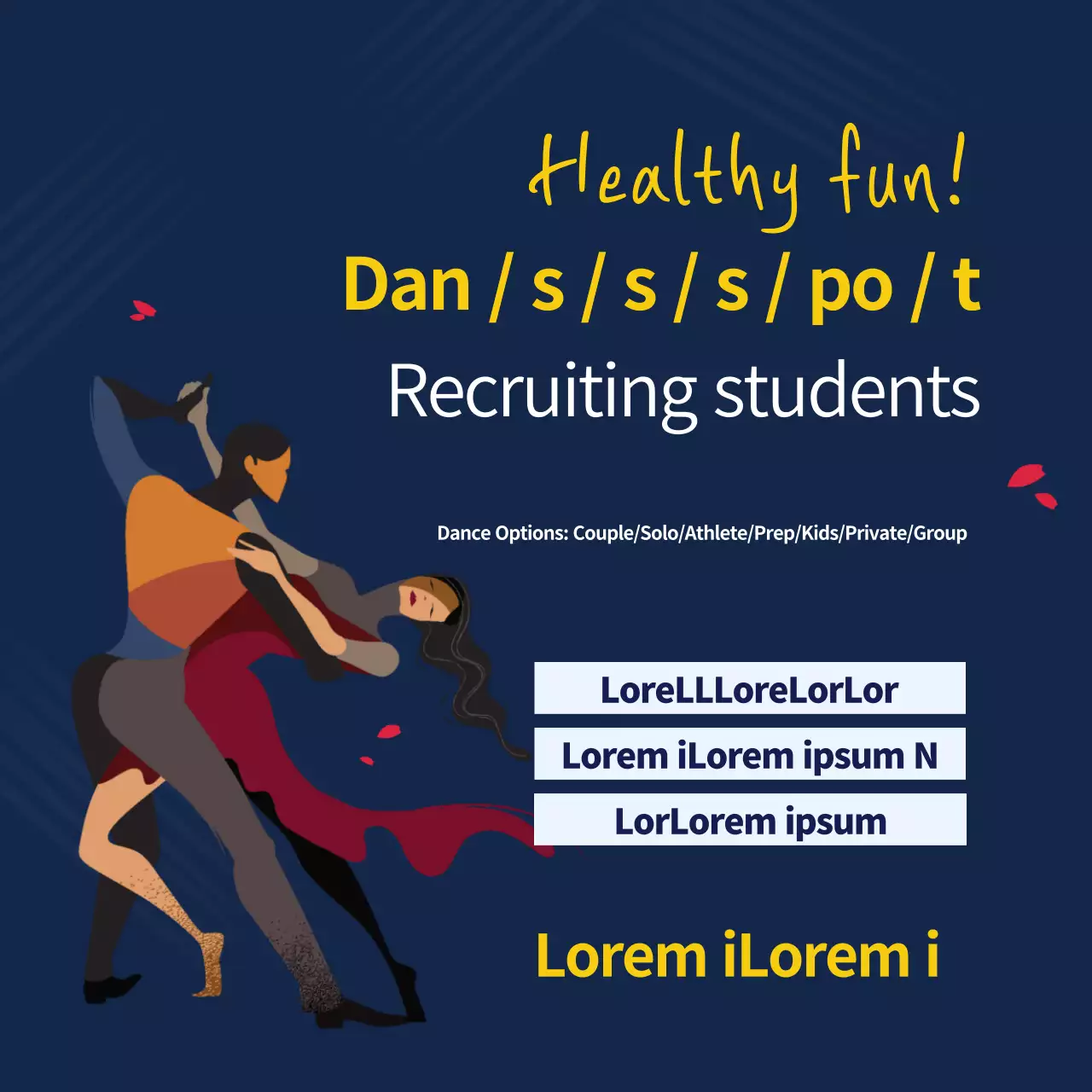 Navy Modern Dance Recruitment Banner