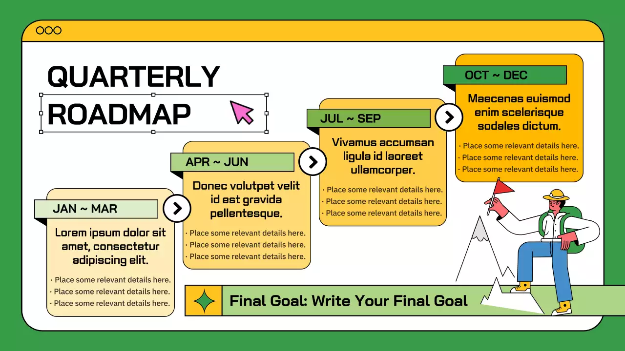 초록색과 노란색의 다채로운 웹브라우저 컨셉의 버킷리스트