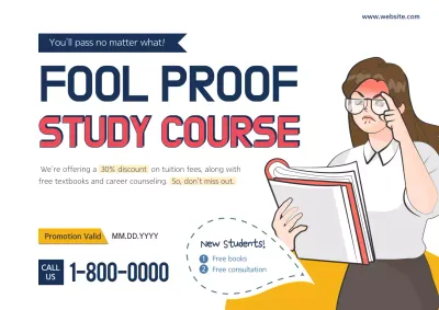 Red Simple Study Promotion Poster