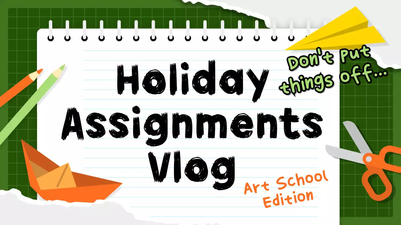 Cute YouTube vlog thumbnail with green and orange origami class theme