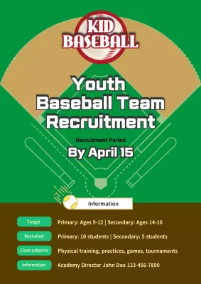 Green Simple Baseball Recruitment Poster