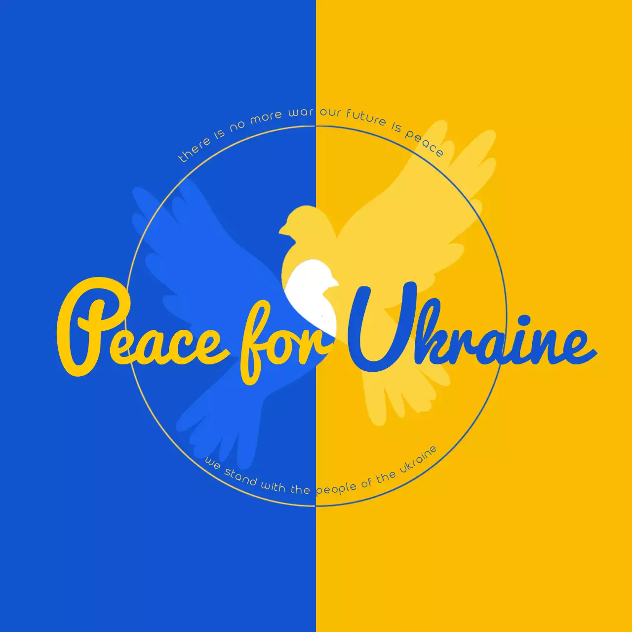 Blue Modern Peace Announcement Instagram Post