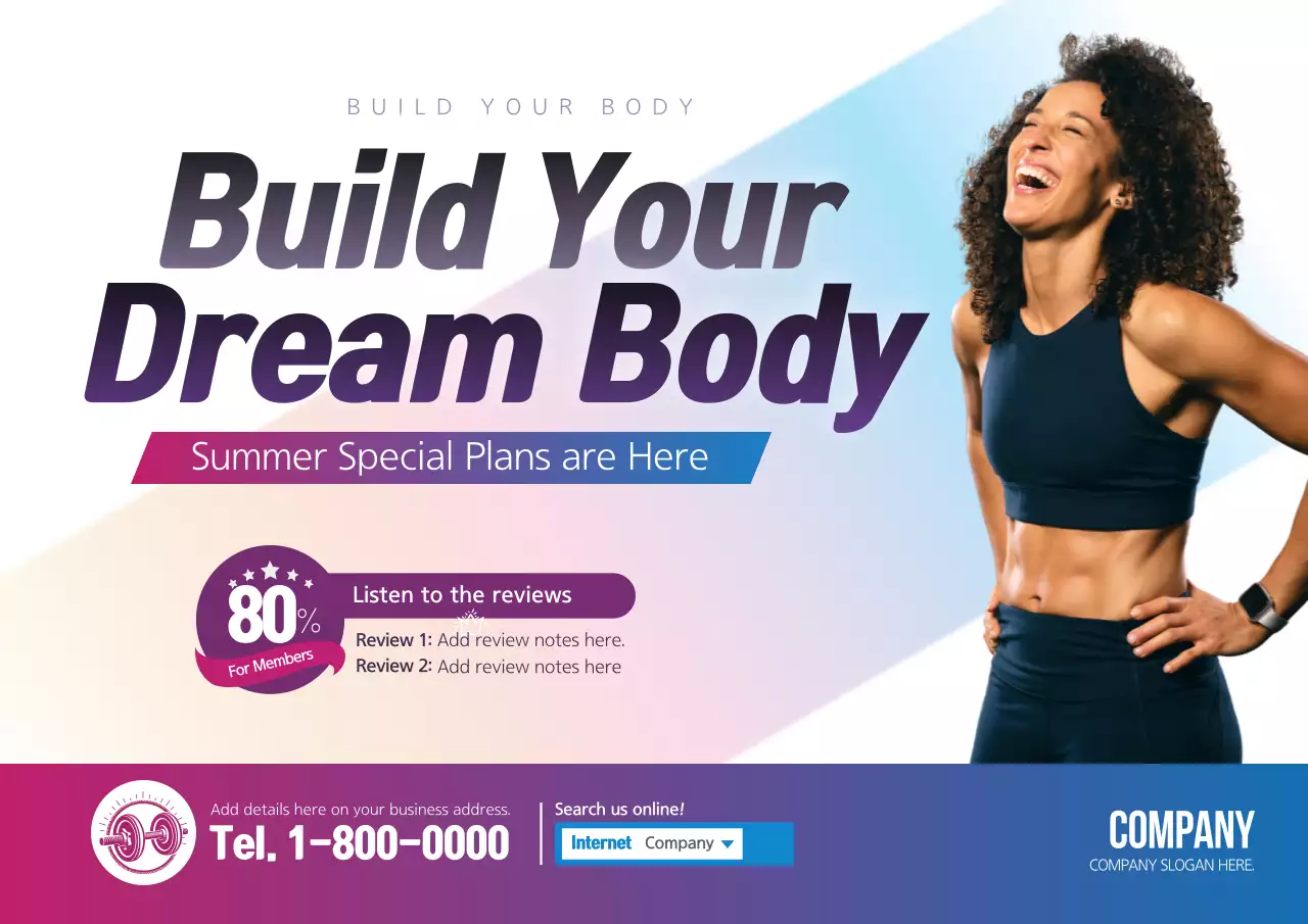 Purple Modern Fitness Promotion Poster