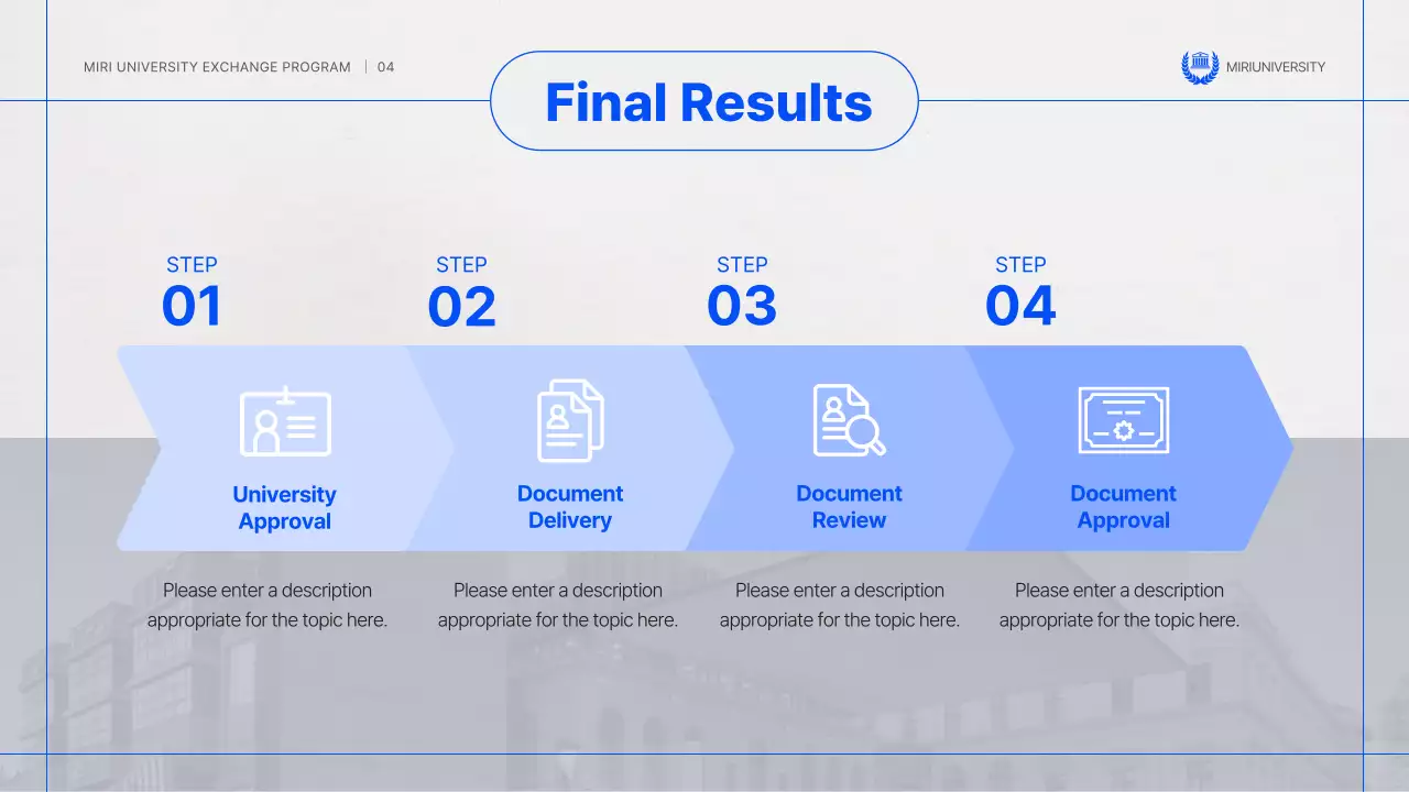 A simple blue-and-gray host exchange student information session