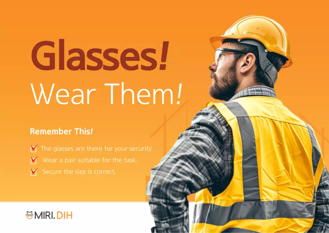 Poster Pemberitahuan Keselamatan Profesional Berwarna Oranye