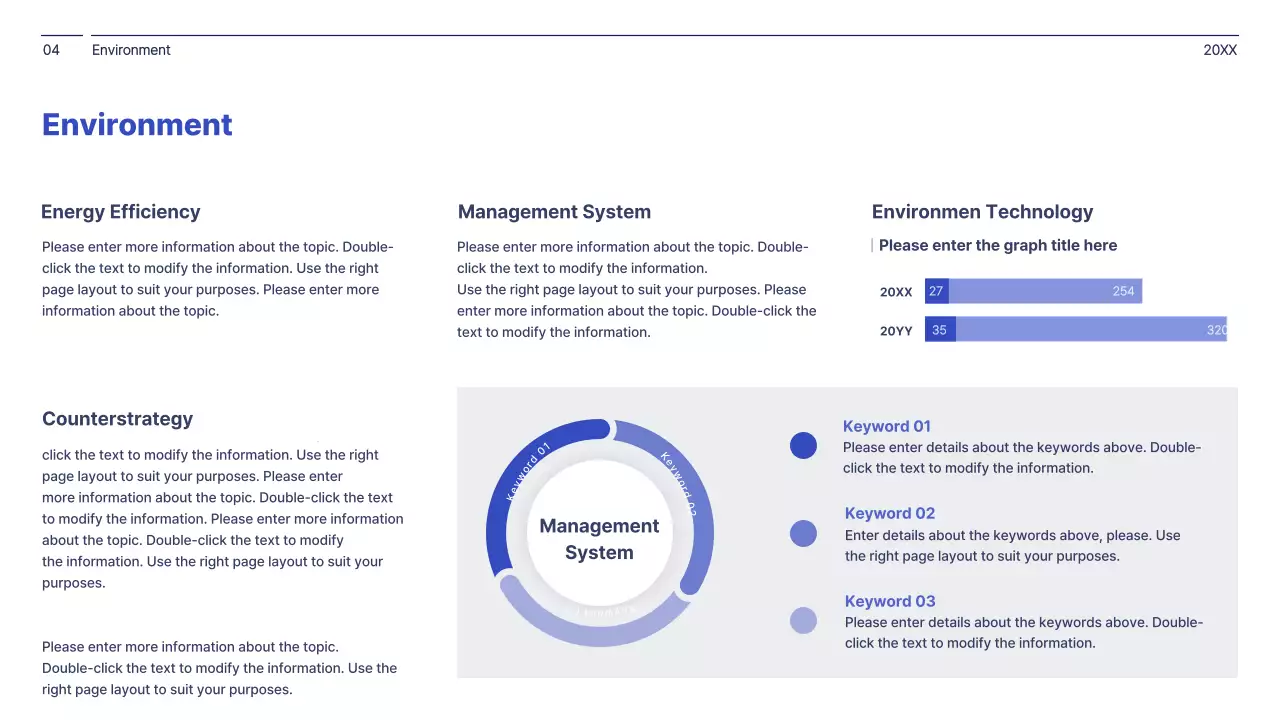Simple concept in navy blue and white corporate management report