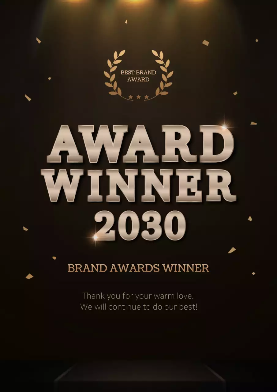 Gold Elegant Award Announcement Poster