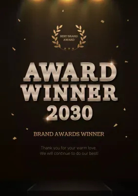 Gold Elegant Award Announcement Poster