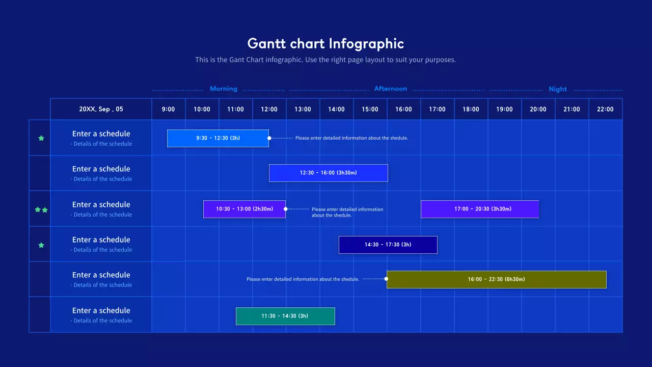 Infografis Perencana Jadwal Modern Biru